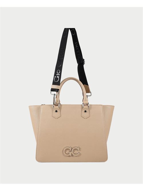 Sac Gio Cellini en saffiano avec inscription logo GIO CELLINI | GG080BEIGE